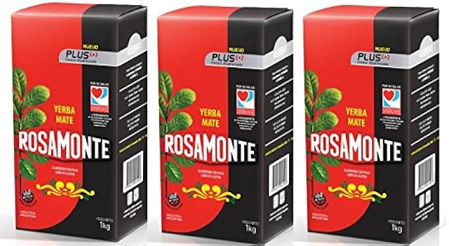 ROSAMONTE Yerba Mate PLUS + Traditional 1 kg. | 2.2 lbs. - 3 PACK