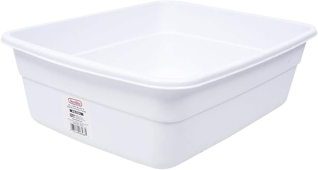 4SGM Sterilite Small White 8 Qt. Dish Pan - 14" L X 10.75" W X 4.5" H