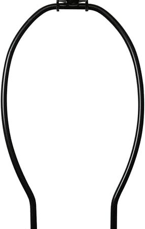 8 Inch Lamp Harp Holder with 1-1/2 Inch Lamp Finial Oil Rubbed Black Steel Ball Knob Lamp Shade Finial for Table and Floor Lamps, Black