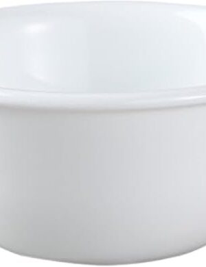 Corelle Vitrelle Glass Winter Frost Ramekin Bow, Pack of 6, White. Dimensions - 3.75" Diameter 1.75" High, Capacity - 6 oz