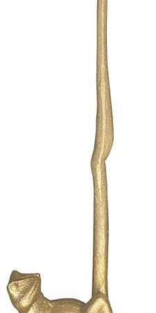 WallCharmers Gold Paper Towel Holder, Metal Toilet or Kitchen Paper Holder for Floor or Countertop, Gold Frog