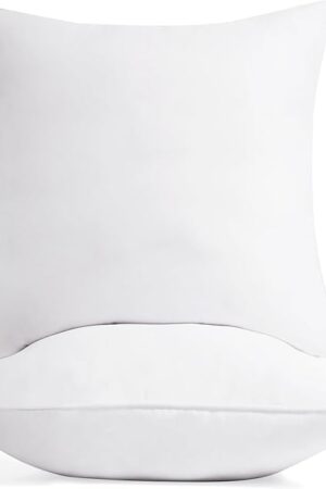 Deconovo 2-Pack Outdoor Premium Pillow Inserts 18x18 Inch, Plush, Supportive & Soft | Square Cushion Fillers for Sofa, Bed & Couch | Machine Washable, Hypoallergenic & Durable