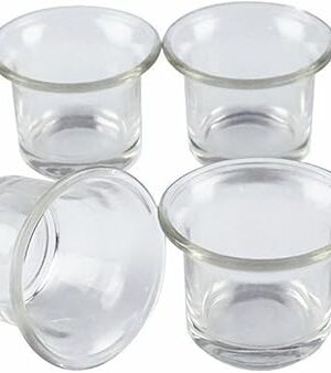 Clear Chunky Glass Lip Votive Candle Holders Tealight Votive Cups for Wedding Proposal, Spa, Aromatherapy, Meditation, 6 Counts by Shxstore