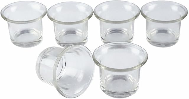 Clear Chunky Glass Lip Votive Candle Holders Tealight Votive Cups for Wedding Proposal, Spa, Aromatherapy, Meditation, 6 Counts by Shxstore
