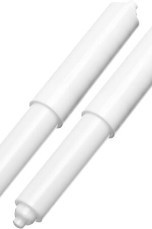 2 Pack - 6-1/4" White Toilet Paper Holder Spring Loaded Roller Replacement (A-2615)