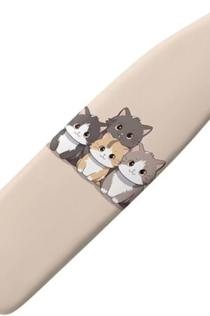 Cute Cat Ironing Board Cover and Pad Standard Size Ironing Board Protective Dustproof Cover 15 x 54 Table Top Ironing Board Sleeve with Elastic Edge Ironing Padded Cover Yellow