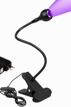 3W 395NM LED Black Light, Flexible Gooseneck UV Blacklight for Satin Detection, Lamp for Blacklight Poster and Party, Ultraviolet Curing Lamp for Fluorescent Paint