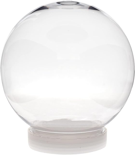 Creative Hobbies 5 Inch (130mm) DIY Snow Globe Water Globe - Clear Plastic with Screw Off Cap | Perfect for DIY Crafts and Customization