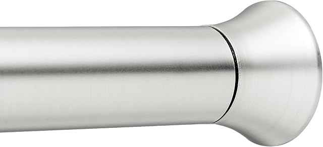 Amazon Basics Easy Install Shower Curtain Tension Rod, Adjustable Length, 42-73 inches, Nickel