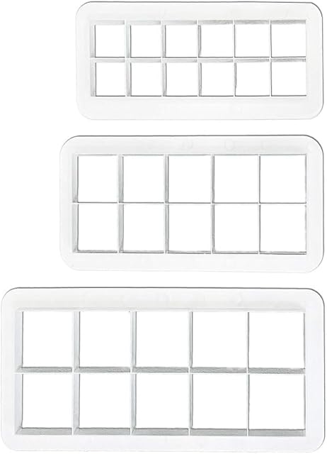 3Pcs White Square Cookie Cutter Set, Geometric Multicutter Square Cake Fondant Cutter, Cookie Cutter Biscuit Cutters Cake Decorating,Baking Tools and Accessories(3 Size)