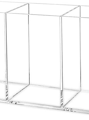 Clear Acrylic Makeup Brush Organizer 3 Slots for Desk for Vanity