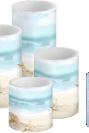 Battery Candles 4 Pieces with Colored Light