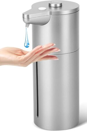 Automatic Soap Dispenser Touchless,Upgrade Adjustable Volume for Thick and Thin Liquid Battery Hand Soap Dispenser,Dish Soap Dispenser Kitchen Bathroom,Auto Soap Dispenser Hands Free Silver