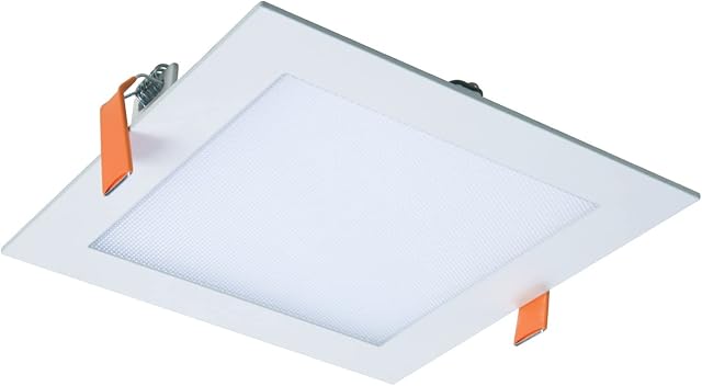 HALO HLB 6 Inch Square Canless Ultra-Thin Recessed Lighting LED Wafer Light for Ceiling and Shower 975 Lumens 5 Color Temperatures Wet Rated UL & FCC Certified Energy Star for Residential dimmers