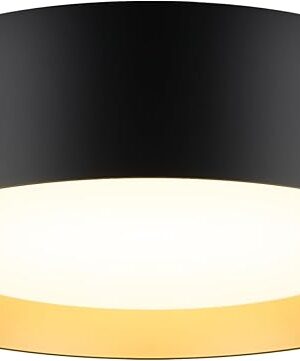 BrightHome Flush Mount LED Ceiling Light, 13in 2400LM 25W, 3 Color (3000K, 4000K, 5000K) Dimmable Black Gold Modern Lamp for Bedroom, Bathroom, Hallway, Kitchen