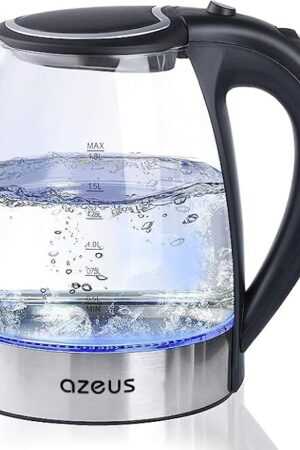 Azeus 1.8L Electric Kettle CX-817 - Fast Boil, Auto Shut-Off, Boil-Dry Protection, 360° Swivel Base - Stainless Steel Water Boiler for Tea, Coffee, and Hot Water
