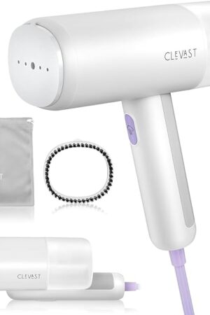 CLEVAST Handheld Steamer for Clothes, Foldable Travel Steamer with Portable Size, 20 Second Fast Heat-up, 1200W Garment Steamer -150ml Fabric Wrinkle Remover with Brush for Home and Office