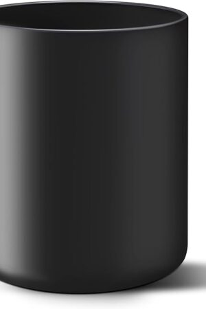 Black Kitchen Utensil Holder for Countertop, Large 7.2 Matte Ceramic Cooking Utensil Crock for Counter Easy to Clean, Modern Spatula Holder for Farmhouse Décor 7.2×5.8 INCH