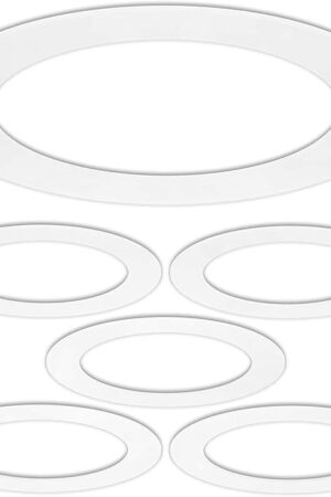 5 Pack Gloss White Goof Trim Ring for 6" Inch Recessed Can Lighting Down Light, Outer Diameter 8 Inches