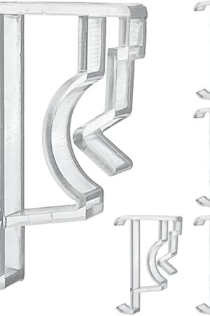 Cutelec Valance Clips 2inch 5pcs Clear Plastic Hidden Retainer Holder for Window Blind Valance,Horizontal Faux & Wood Blinds Cover Hold Clip