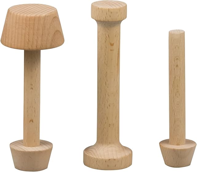 3Pcs Tart Tamper Set, Portable Wooden Double Side Pie Pastry Dough Tamper, Wooden Egg Tart Mold, DIY Cake Pastry Tools for Egg Tart, Pasta, Cheesecakes and Dessert Baking