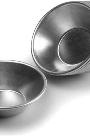 25 Pieces Egg Tart Molds Tiny Pie Tartlets Dessert Mold Pans Tin Puto Cup Bakeware Cake Cookie Mold, Round Resuable (Aluminum)