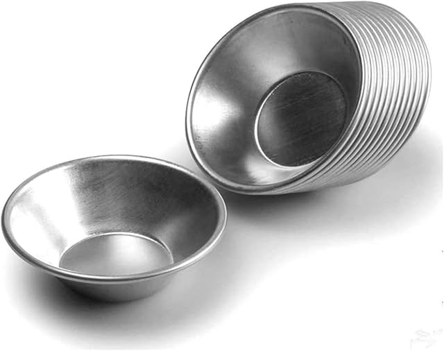 25 Pieces Egg Tart Molds Tiny Pie Tartlets Dessert Mold Pans Tin Puto Cup Bakeware Cake Cookie Mold, Round Resuable (Aluminum)