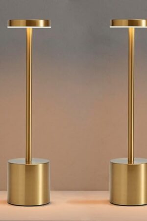 2 Pack LED Cordless Table Lamp Gold