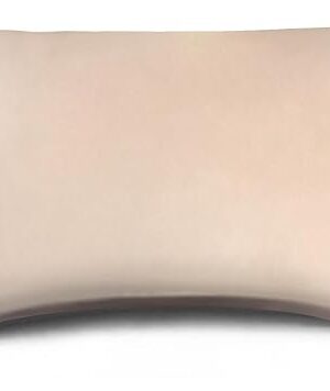 Curved Pillow Case, Side Sleeper Pillowcase, Champange Satin Pillowcase Cover with Zipper, Breathable and Soft, Queen Size 20 x 30 Inches