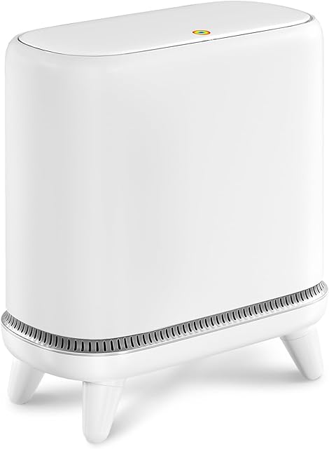 Bathroom Trash Can with Lid, Vacuum Adsorption Small Garbage Can 3.2 Gallon Press Top Lid Trash Bin with Legs Waterproof Waste Basket for Bathroom Bedroom Office Home RV