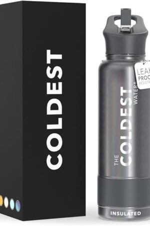 Coldest Insulated Water Bottle with Straw Lid - Stainless Steel Metal Insulated Bottle for Men & Women (Stardust Glitter, 40 oz)