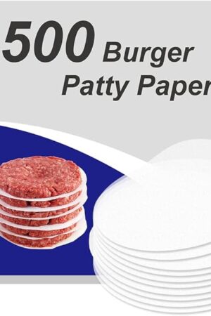 Burger Patty Paper Round 4.5 Inch Set of 500 Non Stick Pad for Press Patty Hamburger Parchment Papers