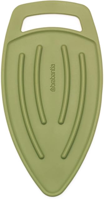 Brabantia Silicone Heat-Resistant Steam Iron Parking Pad (Calm Green) Protective Rest Holder for Hot Iron, Ironing Board Saver, Anti Burn Accessory