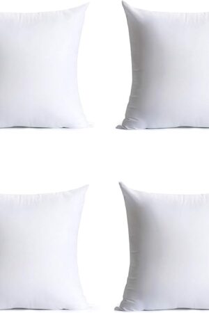 18 x 18 inches Pillow Inserts, Set of 4 Hypoallergenic Brushed Microfiber Liner Down Alternative Filled Square Cushion Throw Pillow