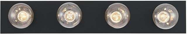 Westinghouse 6117600 Traditional Four-Light Indoor Vanity Light Fixture, Matte Black