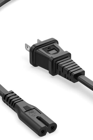 2 Prong Replacement Power Cord Fit for iRobot Roomba Vacuums Home Base Charging Dock 600 800 900 Series, 675 690 960 614 650 890 880 i Series and More Charger Cable