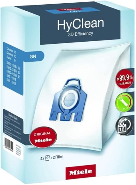 Miele Original AirClean 3D Efficiency GN Vacuum Cleaner Bags Complete C2, Complete C3, Classic C1, S8, S5, and S2 Vacuum Cleaners