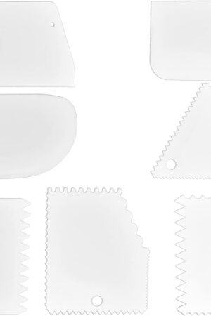 Cake Scraper Cake Decorating Tools, 7 Pcs Dough Scraper Bowl Scraper Cutters Flexible Cake Icing Smoother for Cake Bread Dough Multipurpose Food