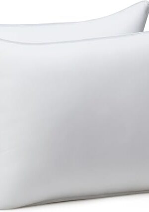 Amazon Basics Down Alternative Pillows for Stomach and Back Sleepers, Soft Density, Standard, Pack of 2, White, 26 in L x 20 in W