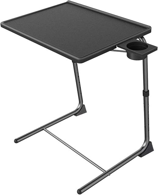 Adjustable TV Tray Table Folding Table TV Dinner Tray Black