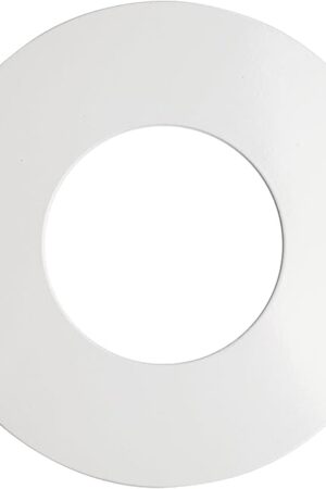Ceiling Medallion for Recessed Can Light – Home Improvement Decorative Steel Flat Goof Ring & Cover Plate for 5" & 6" Cans, Small Ceiling Medallion for Chandeliers & Pendants, White