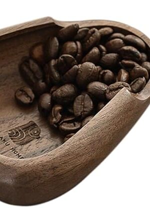 Coffee Bean Dosing Cup & RDT Spray Bottle Set - Walnut Wood Espresso Accessories Kit with Static Reduction Spray, Measuring Tray for Coffee/Tea ﻿