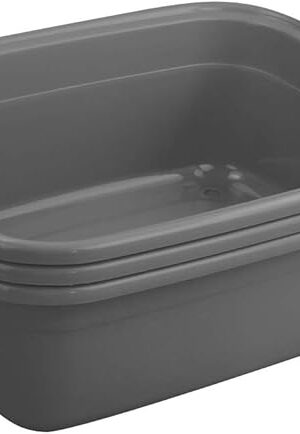 3 Grey 16 Quart Plastic Rectangular Wash Tub, Washing Bins