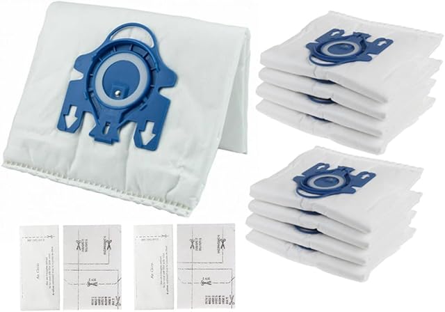 9 Pack Airclean GN 3D Vacuum Cleaner Bags Compatible with Miele Classic C1, Complete C1, Complete C2, Complete C3, S227/S240, S270,S400,S2,S5,S8 Series Canister PS03 (9 Dust Bags + 2 Set Filters)