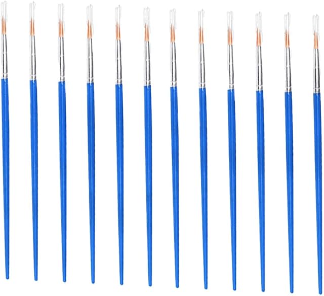 The Blue Paint Brushes - 12Pcs Watercolor for Acrylic Painting Brush Adult Children's DIY Homework Art Makeup Hook Pen Nylon Hair Pointed Brush Crafts Supplies