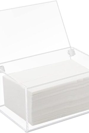 Acrylic Laundry Dryer Sheet Holder, Clear Dryer Sheets Container with Lid for Laundry Room, Clear