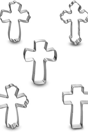 Cross Cookie Cutter 4 Inch Set -5 Pieces in Different Shapes Stainless Steel