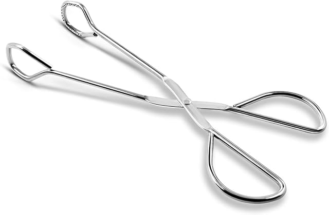 9-Inch Heavy Duty Stainless Steel Kitchen Tongs - Comfortable Ergonomic Grip, Scissor Design, Heat Resistant for BBQ and Cooking