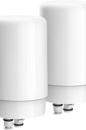 AQUA CREST Faucet Water Filter, Replacement for Brita® Filter, Brita® Faucet 36311 On Tap Water Filtration System, FR-200, FF-100 Replacement Filter, White (2 Packs)