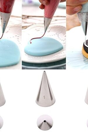 3-Piece Extra-Fine CAKE DECORATING TIPS SET¨C Meringue Icing Tips Piping Nozzles ¨C 3 Size Stainless Steel Icing Tips - for easy cake cupcake dessert cookies decorating
